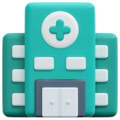 hospital 3d render icon illustration