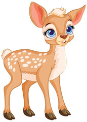 Adorable vector illustration of a young deer