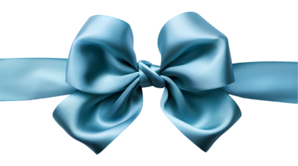Cyan bow isolated on transparent background
