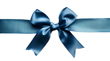 Blue bow isolated on transparent background