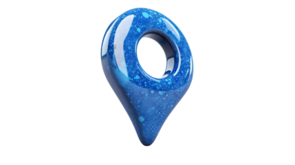 Blue Pointer Icon, Location symbol isolated on transparent background