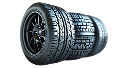Car tyre isolated on transparent background