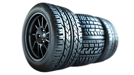 Car tyre isolated on transparent background