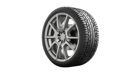 Car wheel isolated on transparent background