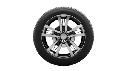 Car wheel isolated on transparent background
