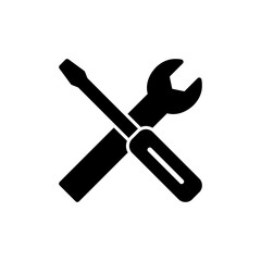 Repair icon vector isolated on white background. Wrench and screwdriver icon. settings vector icon. Maintenance. tools