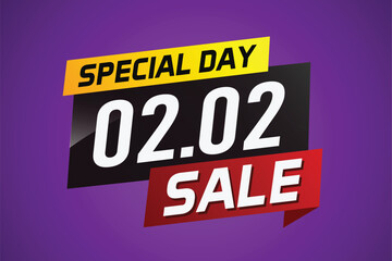 2.2 Special day sale word concept vector illustration with ribbon and 3d style for use landing page, template, ui, web, mobile app, poster, banner, flyer, background, gift card, coupon

