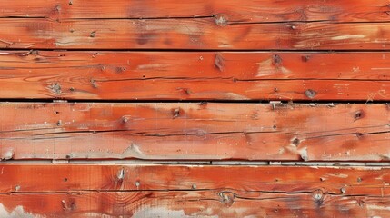 Rustic Charm: Weathered Red Wooden Planks with Peeling Paint Texture Vintage Red Wood Texture: Horizontal Planks with Time's Patina