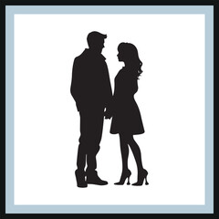  Couple Silhouette , Couple Vector Illustration