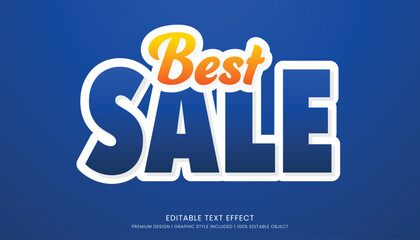 best sale text effect template with minimalist style and bold font concept use for brand advertising