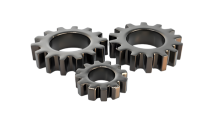Gears icon. Setting Gear 3d icon isolated on transparent background