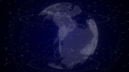 digital globe rotating, zooming in on Uruguay country. Data analysis Technology Cinematic Globe rotating on Uruguay Country data analysis background Energy particles around the Globe - Powered by Adobe