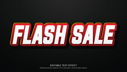 flash sale text effect template with minimalist style and bold font concept use for brand advertising