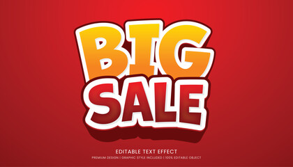 big sale text effect template with minimalist style and bold font concept use for brand advertising