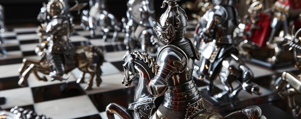 The chess game elevated by the presence of alloy knights a testament to the enduring allure of strategy and metal