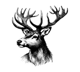  Reindeer Hand Drawn Vector illustration graphic
