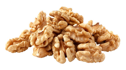 Fototapeta premium heap peeled walnut isolated on transparent background