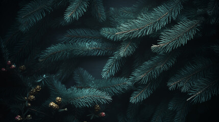 Christmas Tree Branches Festive Background