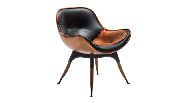 Modern furniture minimalism chair stylish cutout isolated on transparent background