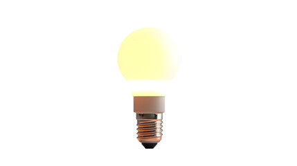 one led light bulb isolated on transparent background