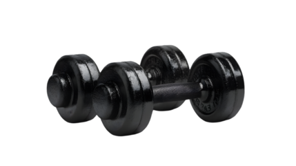 Pair of gym dumbbells isolated on transparent background