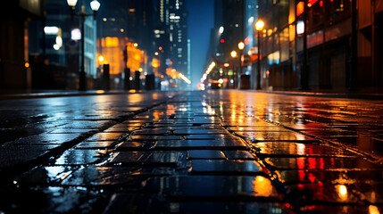 Obraz premium Defocused urban abstract texture background, blurred lights, City night light, light bokeh