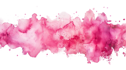 Pink watercolor stain isolated on transparent background