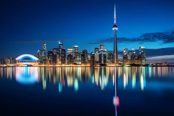 Poster Magnificence Of The CN Tower: A Marvelous Piece Of Architecture Against The Backdrop Of Toronto Cityscape © Katie