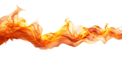 realistic fire flare row on isolated on transparent background