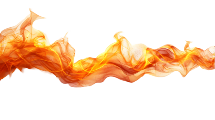 realistic fire flare row on isolated on transparent background