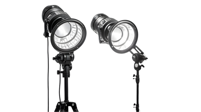 Professional studio light isolated on transparent background