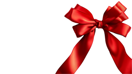 Red bow isolated on transparent background