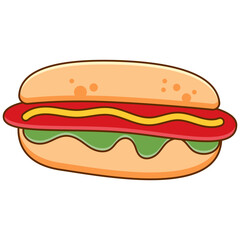 Hot Dog Food Illustration