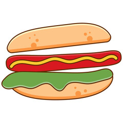 Hot Dog Food Illustration
