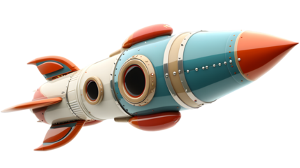 Rocket isolated on transparent background