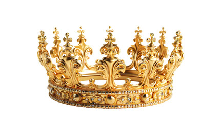Fototapeta premium Royal Gold crown isolated on transparent background