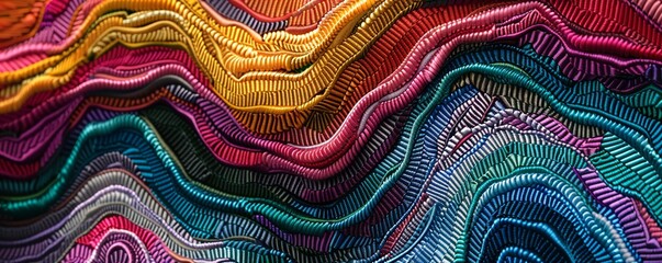 Realistic embroidery abstract design background texture Generative Ai 