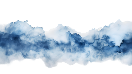 White watercolor stain isolated on transparent background