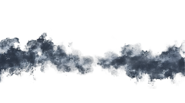 White watercolor stain isolated on transparent background