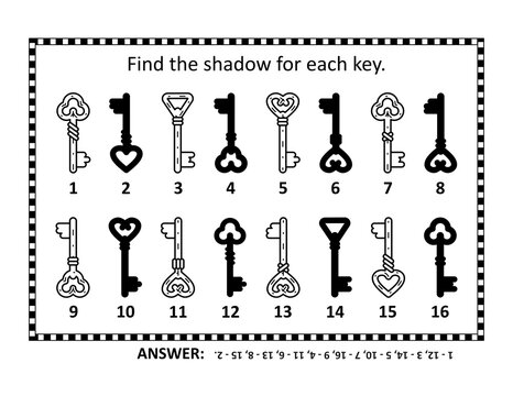 Abstract brain game, or visual puzzle. Answer included.
