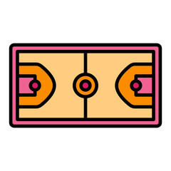   Basketball Court line filled icon
