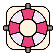   Life Preserver Parcel line filled icon