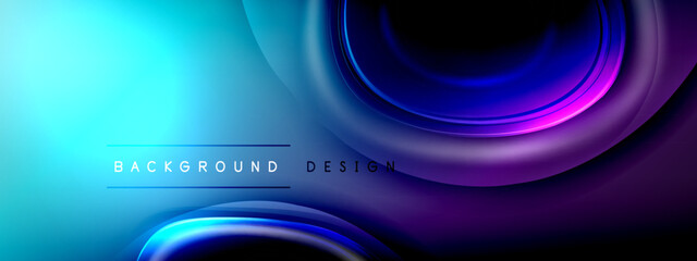 Circles lines and bubbles on bright glowing effect gradient with light and shadow effects. Dynamic interplay of light, shadow and depth. Futuristic and rhythmic technology design