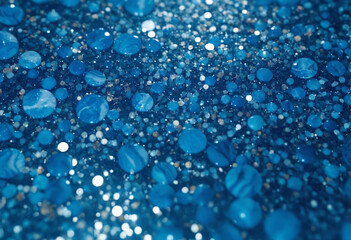 Blue Glittering Droplets Texture