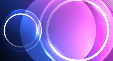 Neon glass circle copyspace for your text or product presentation geometric background. Vector illustration For Wallpaper, Banner, Background, Card, Book Illustration, landing page