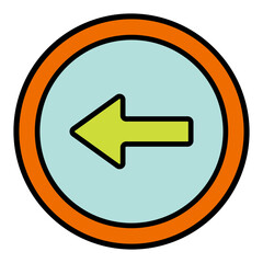 arrowleft line filled icon