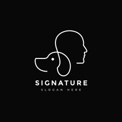 dog mammal pet minimal logo design graphic vector