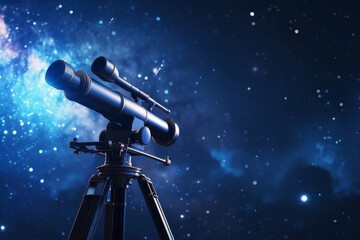 Telescope and Stars in the concept of astronomy and stargazing