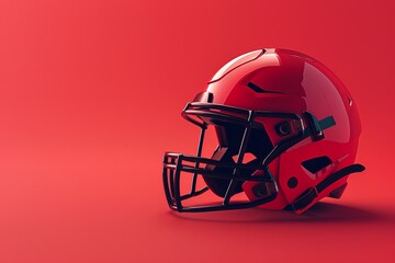Helmet and Football in the concept of playing American football