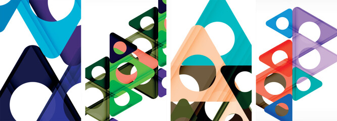 Abstract background set, showcasing a dynamic interplay of triangles. Fusion of modern design and geometric allure